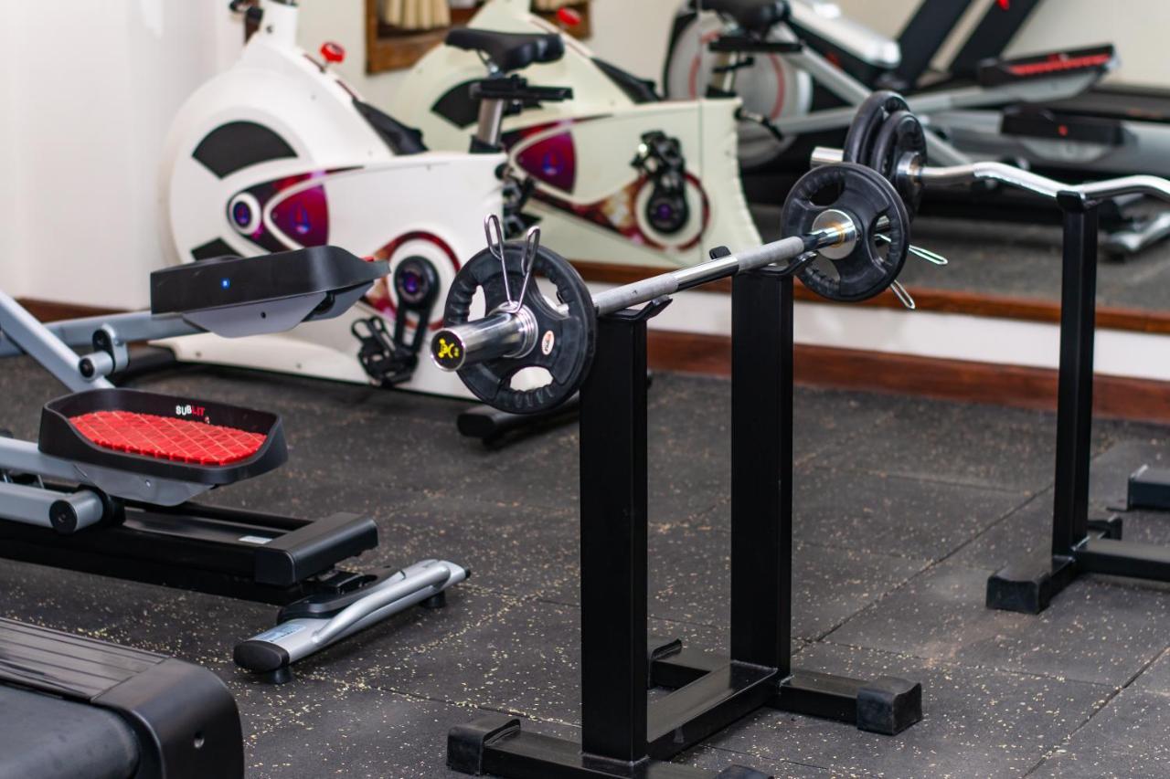 Basera Boutique Hotel 카트만두 외부 사진 A barbell on a rack